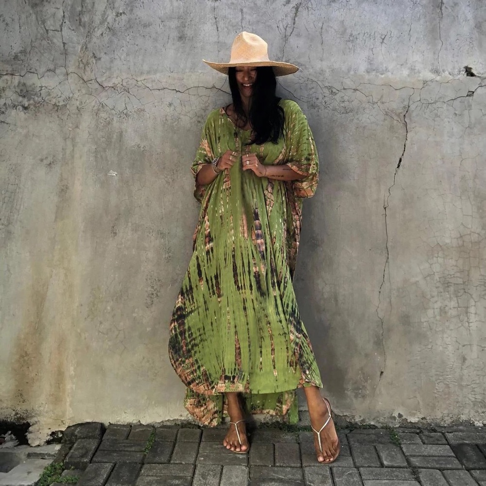 Zinnia Envy Bohemian Kaftan Kimono Robe Coverup - Picture 4 of 9